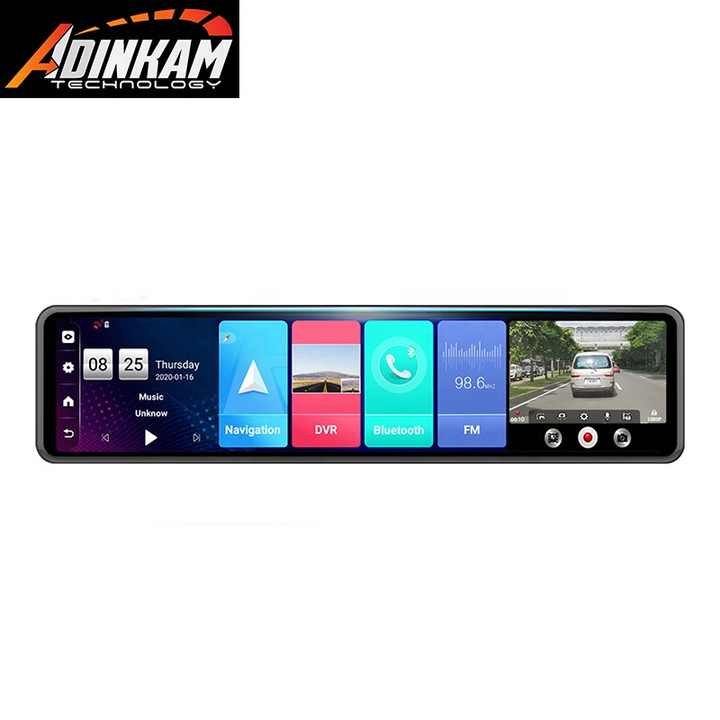 12 Inch 1080P 4G Android WIFI ADAS Car DVR Dash Cam Car Rear Mirror With GPS Navigation Rear Camera